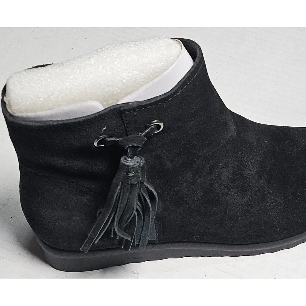 Vaneli‎ Sport Dommie Black Suede Ankle Boots Side Zip Wedge Booties Womens 6.5W